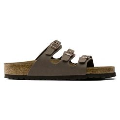 Klapki damskie BIRKENSTOCK Florida SFB BFBC Mocca. Brązowe klapki damskie Birkenstock, bez wzorów, bez obcasa. Za 467.99 zł.