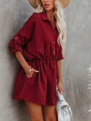 Milan Kiss Sukienka w kolorze bordowym rozmiar: XL. Czerwone sukienki damskie Milan Kiss, xl, bez wzorów, z wiskozy, bez kołnierzyka, bez ramiączek, mini. Za 165.99 zł.