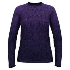 Koszulka damska Odlo ESSENTIAL SEAMLESS T-shirt crew neck l/s. Niebieskie t-shirty damskie Odlo, l, bez wzorów, bez kołnierzyka. W wyprzedaży za 242.99 zł.
