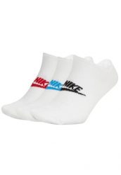 SKARPETY Nike Sportswear Everyday Essential No Show Socks 3 Pairs. Białe skarpetki damskie Nike, bez wzorów, z materiału. Za 190.00 zł.