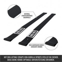 Paski do podnoszenia ciężarów Gorilla Sports 2 sztuki. Czarne paski damskie GORILLA SPORTS, bez wzorów, sportowe. Za 29.99 zł.
