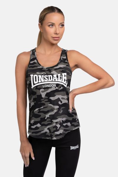 Damski tank top Lonsdale Beaquoy. Szare topy sportowe damskie Lonsdale, xl, bez wzorów, z bawełny, bez ramiączek. Za 150.50 zł.