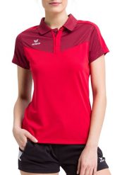 Damska koszulka polo Erima Squad. Czerwone bluzki sportowe damskie Erima, z materiału, bez kołnierzyka, bez ramiączek. Za 152.15 zł.