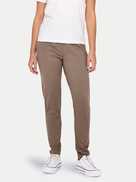 ONLY Spodnie materiałowe Poptrash 15115847 Brązowy Regular Fit. Brązowe spodnie materiałowe damskie Only, bez wzorów, z materiału. Za 109.99 zł.
