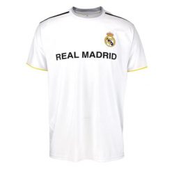 Koszulka kibica Realu Madryt 25-26, replika. Białe bluzki damskie Real Madrid, bez wzorów, sportowe, bez kołnierzyka, bez ramiączek. W wyprzedaży za 163.99 zł.