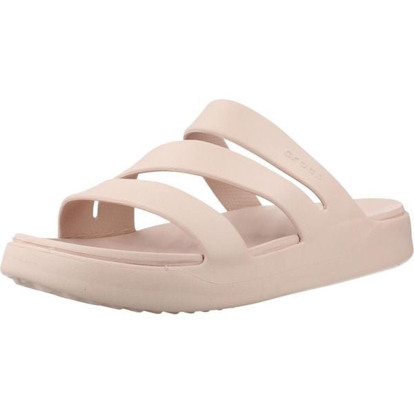 Sandały CROCS 209587C Rose. Czerwone sandały damskie Crocs, bez wzorów, z materiału, bez obcasa. Za 186.50 zł.