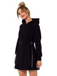 Made of emotion Sukienka w kolorze czarnym rozmiar: L. Czarne sukienki damskie Made Of Emotion, l, bez wzorów, bez kołnierzyka, bez ramiączek, mini. Za 221.88 zł.