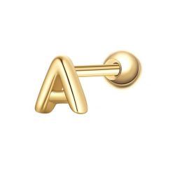 Glanzstücke München Piercing Litera A ze srebra próby 925 w kolorze zlotym Kolczyki 1 ct Damski. Żółte kolczyki damskie Glanzstücke München, pozłacane. Za 110.49 zł.