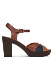 Lasocki Sandały EST-2025N-16 Brązowy. Brązowe sandały damskie Lasocki, bez wzorów, ze skóry, bez obcasa, na słupku. Za 169.99 zł.