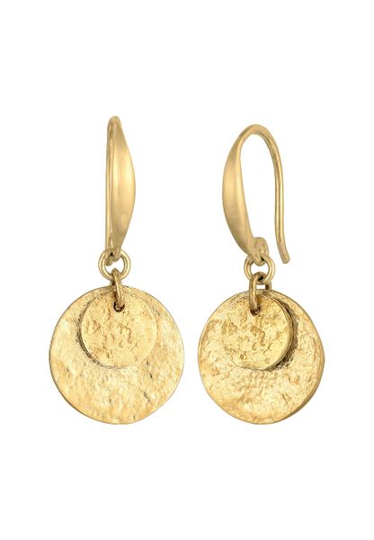 Elli Damskie kolczyki płytka, koło, okrągłe, matowe, eleganckie, bicolor w pozłacanym srebrze próby 925 Sterling Silver Kolczyki 1 ct. Szare kolczyki damskie Elli, pozłacane. Za 293.99 zł.