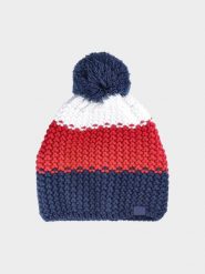 4F Czapka zimowa z pomponem męska - multikolor M. Czapki męskie 4f, na zimę, bez wzorów, z materiału, sportowe. W wyprzedaży za 39.99 zł.