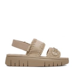 Sandały Roxy. Brązowe sandały damskie Roxy, bez wzorów, bez obcasa, na płaskiej podeszwie. Za 199.99 zł.