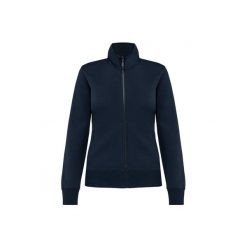 Damska kurtka ze szczotkowanego polaru Kariban. Niebieskie kurtki damskie KARIBAN, bez wzorów, z polaru, bez kaptura. Za 179.00 zł.