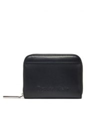Calvin Klein Portfel Embossed Logo Medium Zip Around K60K612965 Czarny. Czarne portfele damskie CALVIN KLEIN, bez wzorów, ze skóry. Za 159.99 zł.