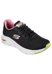 Buty do chodzenia damskie Skechers Arch Fit Infinity Cool. Czarne buty sportowe na co dzień damskie Skechers, bez wzorów, z gumy, trekkingowe. Za 409.99 zł.