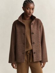 Gant kurtka wełniana z domieszką kaszmiru Kobiety Wełna brązowy, XS. Brązowe kurtki damskie Gant, xs, bez wzorów, z kaszmiru, bez kaptura. Za 2,099.95 zł.