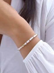 Luja Bijoux Pozłacana bransoletka z masą perłową rozmiar: onesize. Białe bransoletki damskie Luja Bijoux, pozłacane. Za 70.41 zł.