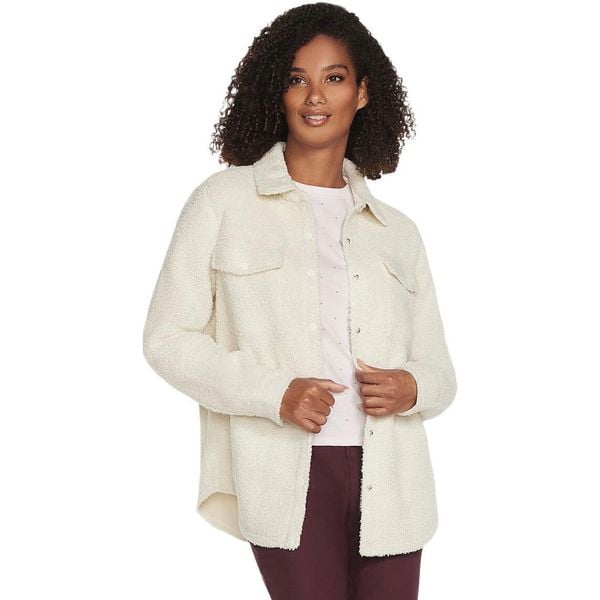 Kurtka Skechers Sherpa Shacket, Kobiety. Białe kurtki damskie Skechers, bez wzorów, z poliesteru, bez kaptura. Za 490.00 zł.