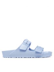 Birkenstock Klapki Arizona Stealth Buckle Eva 1030560 Niebieski. Niebieskie klapki damskie Birkenstock, bez wzorów, z tworzywa sztucznego, bez obcasa. Za 269.99 zł.