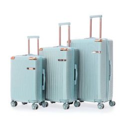 Zestaw walizek BETLEWSKI ZEST BWA-029 3 turkusowy. Niebieskie walizki Betlewski, bez wzorów, z materiału. Za 789.99 zł.