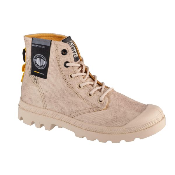 Buty sportowe Sneakersy unisex, Palladium Pampa Surplus. Brązowe buty sportowe na co dzień damskie Palladium, bez wzorów, z materiału, trekkingowe. Za 399.99 zł.