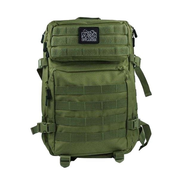 Plecak Turystyczny Survival 43L. Zielone plecaki męskie OFFLANDER, bez wzorów, z materiału. Za 312.99 zł.