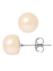 Pearline Kolczyki-wkrętki z perłami w kolorze jasnoróżowym rozmiar: onesize. Różowe kolczyki damskie Pearline, z perłą, srebrne. Za 260.99 zł.