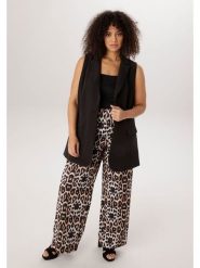 Aniston Spodnie w kolorze jasnobrązowo-czarnym rozmiar: 44. Brązowe spodnie materiałowe damskie Aniston, bez wzorów, z materiału, z podwyższonym stanem. Za 173.99 zł.