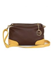 Mia Tomazzi Skórzana torebka "Condino" w kolorze ciemnobrązowo-żółtym - 25 x 15 x 10 cm rozmiar: onesize. Brązowe torebki klasyczne damskie Mia Tomazzi, bez wzorów, z materiału, bez dodatków. Za 173.99 zł.