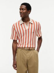 Tommy Hilfiger koszulka polo z dzianiny Mężczyźni Bawełna (100%) beżowy|pomarańczowy, M. Brązowe koszulki polo męskie Tommy Hilfiger, m, bez wzorów, z bawełny, bez ramiączek. Za 379.95 zł.