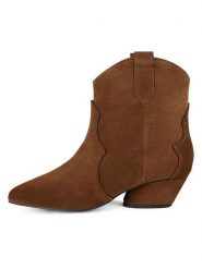 Loft37 Skórzane kowbojki w kolorze jasnobrązowym rozmiar: 35. Brązowe botki damskie loft37, bez obcasa, bez zapięcia. Za 478.99 zł.