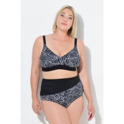 Damskie Bikini zestaw dwuczęściowy linie miękkie miseczki regulowane ramiączka. Czarne bikini damskie Ulla Popken, bez wzorów, plus size. Za 239.99 zł.