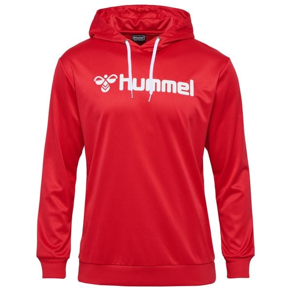 Bluza z kapturem Hummel Logo. Czerwone bluzy sportowe damskie HUMMEL, bez wzorów, bez ramiączek, z kapturem. Za 166.50 zł.