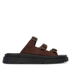 Klapki Tamaris. Brązowe klapki damskie Tamaris, bez wzorów, bez obcasa. Za 369.99 zł.