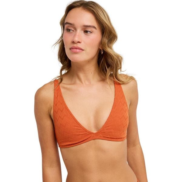 Trójkątny stanik bikini dla Kobiety CURRENT COOLNESS Pomarańczowy. Brązowe bikini damskie Roxy, bez wzorów. Za 129.99 zł.