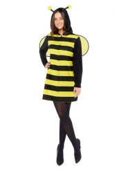 Amscan Sukienka kostiumowa w kolorze czarno-żółtym rozmiar: S/M. Czarne sukienki damskie AMSCAN, na karnawał, m, z aplikacjami, bez kołnierzyka, bez ramiączek. Za 78.99 zł.