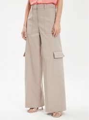 Boss Spodnie materiałowe Teneria 50512874 Écru Straight Fit. Spodnie materiałowe damskie Boss, bez wzorów, z bawełny. Za 759.99 zł.