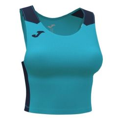 Tank top do biegania damski Joma Record II Crop top. Niebieskie topy damskie Joma, s, bez wzorów, bez kołnierzyka. Za 73.99 zł.