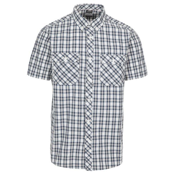 Trespass Baileysbridge - Męska koszula codzienna w kratkę o północy. Niebieskie koszule męskie Trespass, m, bez wzorów, bez kołnierzyka, bez ramiączek. Za 248.99 zł.