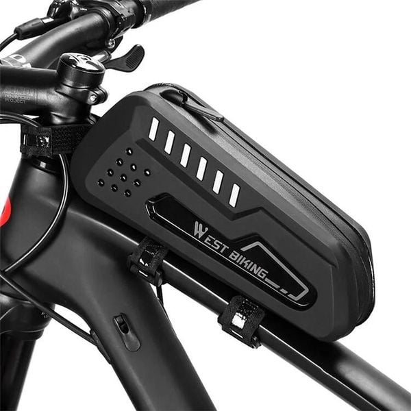 Torba na rurę górną roweru - Czarna. Czarne torby męskie na ramię WEST BIKING, bez wzorów, z materiału, na ramię. Za 178.56 zł.