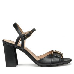 Sandały Geox. Czarne sandały damskie Geox, bez wzorów, bez obcasa, na słupku. Za 309.99 zł.