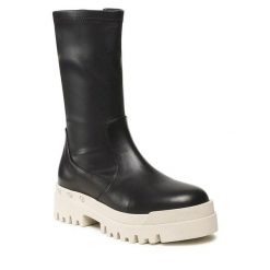 Botki Badura. Czarne botki damskie Badura, bez obcasa, na płaskiej podeszwie, bez zapięcia. Za 399.99 zł.