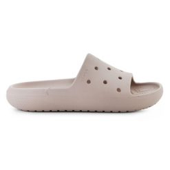 Klapki Crocs Classic Slide v2 209401-214 beżowy. Brązowe klapki damskie bez wzorów, bez obcasa. Za 223.31 zł.