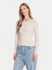 Guess Bluzka W5BP46 KCYV2 Beżowy Slim Fit. Brązowe bluzki damskie Guess, xs, z aplikacjami, z wiskozy, bez ramiączek. Za 129.99 zł.