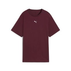 Damska koszulka o luźnym kroju ESS PUMA Ruby Shimmer Red. Czerwone bluzki damskie Puma, bez wzorów, bez ramiączek. Za 99.00 zł.