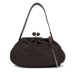 Torebka Weekend Max Mara. Brązowe torebki klasyczne damskie Weekend Max Mara, bez wzorów, wizytowe, bez kołnierzyka, bez ramiączek. Za 1,579.00 zł.