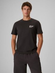 4F T-shirt regular z nadrukiem męski - szary L. Szare t-shirty męskie 4f, l, bez wzorów, z bawełny, bez kołnierzyka. Za 69.99 zł.