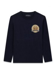 Guess Bluzka L6YI08 K3717 Granatowy Regular Fit. Niebieskie t-shirty chłopięce Guess, z aplikacjami, z bawełny, bez ramiączek. Za 94.99 zł.