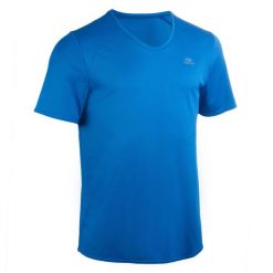 Koszulka do biegania do spersonalizowania męska Kalenji. Niebieskie t-shirty sportowe męskie KALENJI, m, z materiału, bez ramiączek, do biegania. Za 34.99 zł.