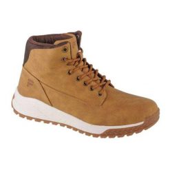 Botki Męskie Skóra Lance XXI. Brązowe buty zimowe męskie Fila, z gumy, z okrągłym noskiem, bez zapięcia. Za 376.99 zł.